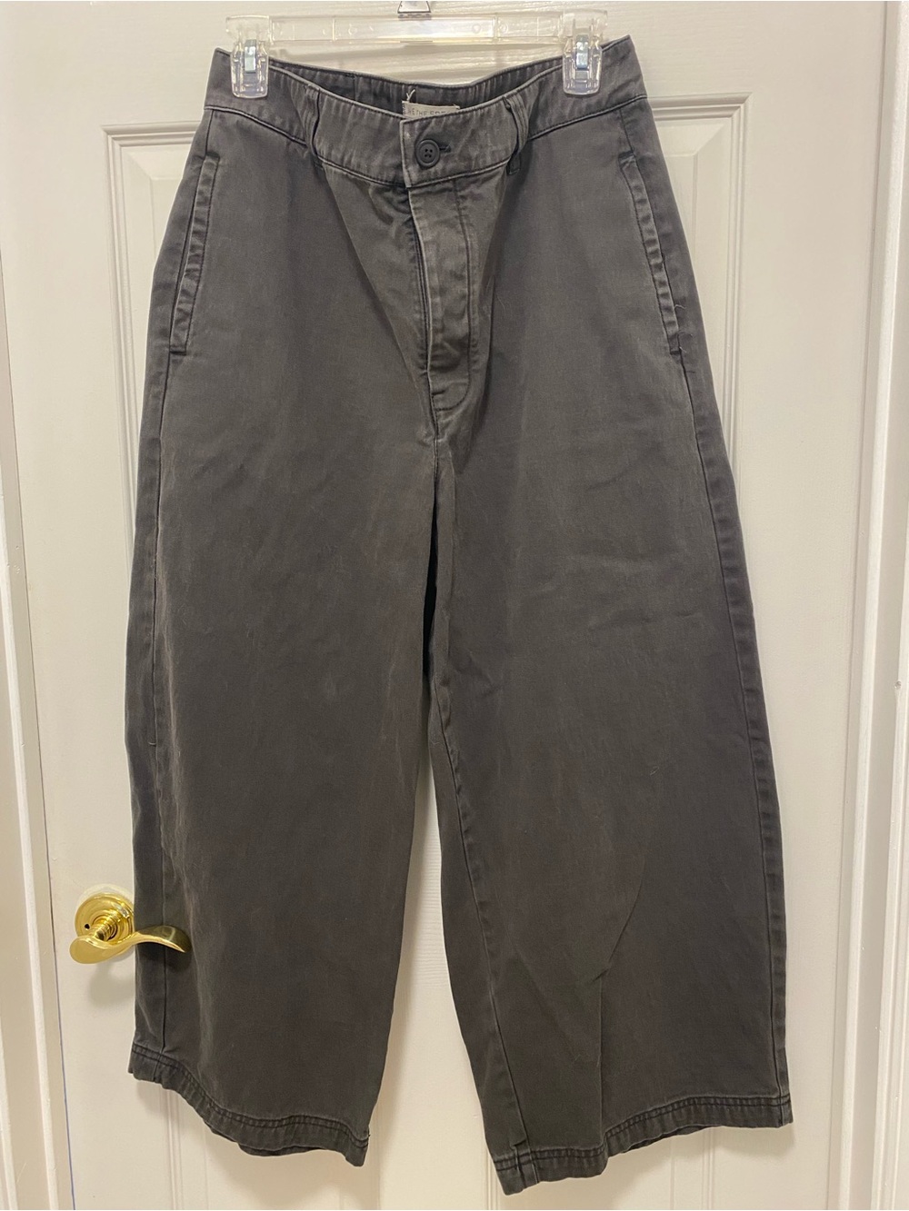 Free People We the Free Lay Down Chino Trousers, Washed Black, Size 10